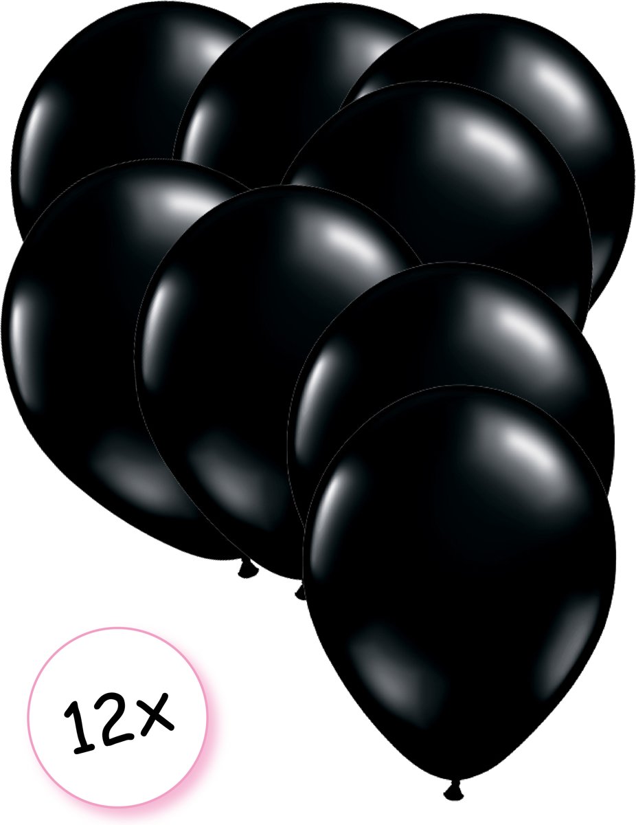 Ballonnen Zwart 12 stuks 27 cm